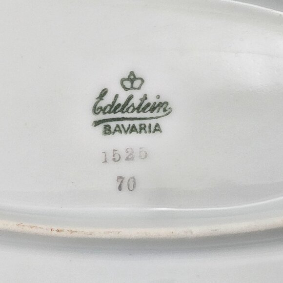 Edelstein Bavaria Porcelain Serving Platter 15" floral flower basket VTG MCM - Picture 7 of 12